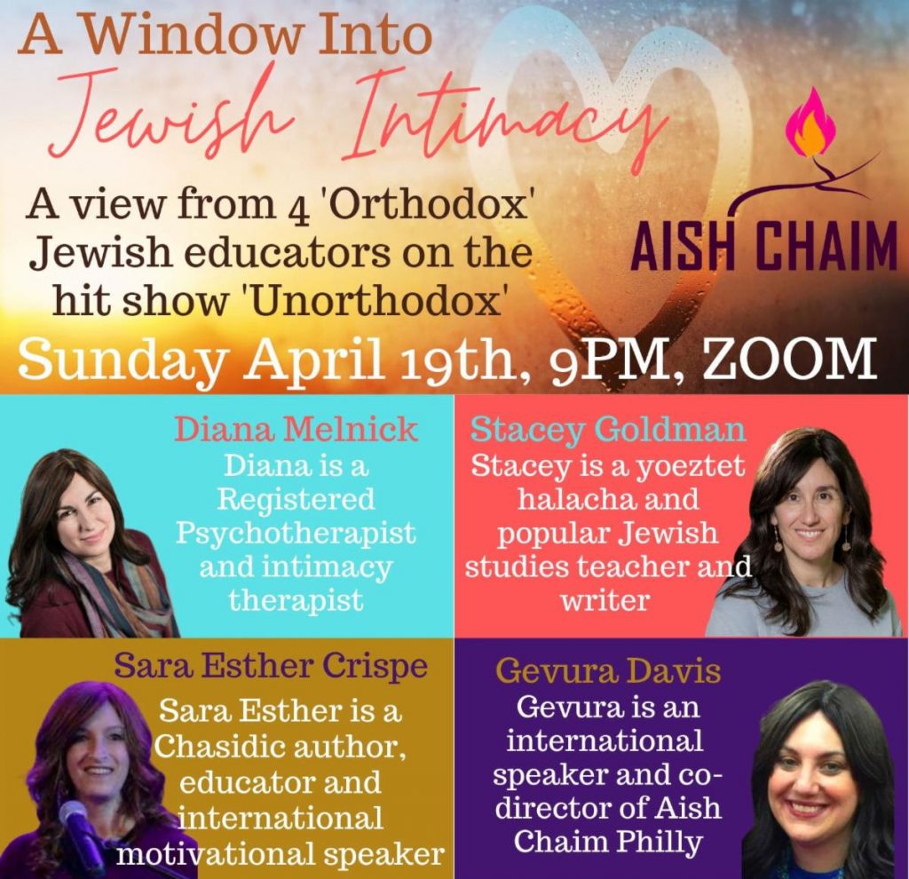 Zoom class on Jewish intimacy in marriage